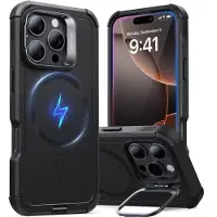 ESR til iPhone 16 Pro-sag med stand 23ft Military-klasse Drop Protection Heavy Duty Magnetic Phone Case kompatibel med MagSafe tilbehør Cyber ??S