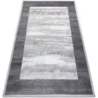 Rugsx Tæppe NOBLE moderne 1512 64 Ramme, Græsk vintage vasket - Strukturelle, to niveauer af fleece fløde / grå 200x290 cm