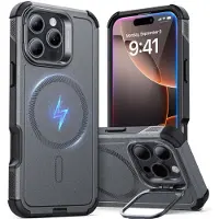 ESR til iPhone 16 Pro-sag med stand 23ft Military-Cvlade Drop Protection Heavy Duty Magnetic Phone Case kompatibel med MagSafe tilbehør Cyber ??S