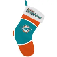 Foco Miami Dolphins NFL Christmas Stocking - Plush Limited Edition Holiday Stocking - Vis din hold?nd med officielt licenserede fodboldfan -dekor