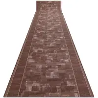 Rugsx Gummibelægning TRIBE brun 100cm 100x480 cm