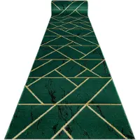 Rugsx Tæppeløber EMERALD eksklusiv 1012 glamour, stilfuld marmor, geometrisk flaske grøn / guld 100 cm 100x660 cm