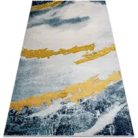 Rugsx Tæppe EMERALD eksklusiv 1023 glamour, stilfuld abstraktion blå / guld 180x270 cm
