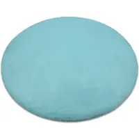 Rugsx Tæppe BUNNY hjul aqua blå IMITERET KANINPELS cirkel 120 cm