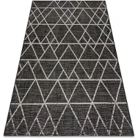 Rugsx Sisaltæppe SISAL FLOORLUX 20508 sort / sølv TRIANGLER 140x200 cm