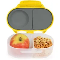 B.Box snackboks til b?rn og sm?b?rn: 2 rum snack containere mini bento boks frokostboks. L?kkesikre BPA -fri opvaskemaskine sikkert. Skoleartikle