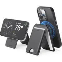 Elago Magnetic Wallet Stand Kompatibel med MagSafe til iPhone 16/15/14/13/12 Series - Vegansk lder justerbar Stand Type Telefonpung Multi-Angle