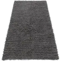 Rugsx FLOKATI VÆVET - Sengetæppet, Tilsagt grå 70x160 cm