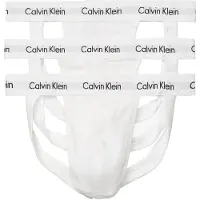 Calvin Klein Herre Bomuld Stretch Jockstrap 3-pak - Hvid, S