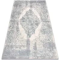 Rugsx Tæppe CORE W7161 Rosette Vintage - strukturelt, to niveauer af fleece, lyseblå / fløde / grå 180x270 cm
