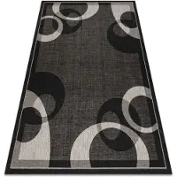 Rugsx Sisaltæppe SISAL FLOORLUX 20078 SORT / sølv 140x200 cm