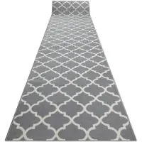 Rugsx Fortovet BCF MORAD Trelis Marokkansk kløver grå / fløde 80 cm 80x520 cm