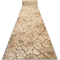 Rugsx Fortovet KARMEL Terra revnet jord grå karamel 80 cm 80x550 cm