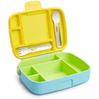 Munchkin frokost Bento Box til b?rn inkluderer redskaber Gr?n