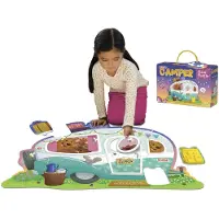 Peaceable kingdom PEACEABLE KONGERIG SHINY CAMPPER FLOOR PUZZLE - GIANT CAMPING PUZZLE TIL B?RNE 3 & UP - FUN CAMPER SHAPE - STOR til klassev?relser