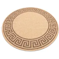 Rugsx Sisaltæppe SISAL FLOORLUX HJUL 20014 Græsk men / coffee cirkel 200 cm