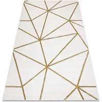 Rugsx Tæppe EMERALD eksklusiv 1013 glamour, stilfuld geometrisk fløde / guld 200x290 cm