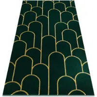Rugsx Tæppe EMERALD eksklusiv 1021 glamour, stilfuld art deco, flaske grøn / guld 240x330 cm