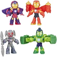 Marvel IRON MAN OG HANS FANTASTISKE VENNER Iron Armor figurpakke 3-tommer actionfigurer legetjslegest til drenge og piger fra 3 r og opefter (