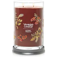 Yankee candle Yankee stearinlys efter?rskrans duftende signatur 20 oz stor tumbler 2-wick stearinlys over 60 timers forbr?ndingstid