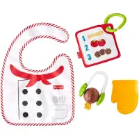 Fisher-Price Sutest Chef Gift Set 4 Cooking-tema baby leget?j med b?rbar sm?k og teether til babyer i alderen 3 m?neder og ?ldre