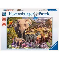 Ravensburger African Animal World 3000 Piece Jigsaw Puzzle For Voksne - 17037 - H?ndlavet v?rkt?jsholdbar Blueboard hvert stykke passer perfekt s
