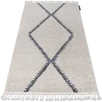 Rugsx Tæppe BERBER MEKNES B5910 fløde / grå kvaster berberi Marokkansk shaggy 180x270 cm