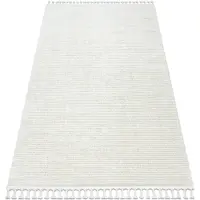 Rugsx Tæppe SEVILLA PC00B strimler, striber hvid Tassels berbery Marokkansk shaggy 240x330 cm