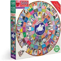 Eeboo : Stykke og k?rlighedsstemmer for kvinder 500 stykker Round Circle Jigsaw -puslespil for voksne og familier blanke robuste stykker og minima