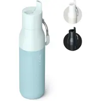 LARQ flaske flip top 25oz - isoleret vandflaske i rustfrit st?l med halm | Thermos BPA gratis | Genanvendelig vandflaske til sportscenter og rejs