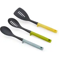 Joseph Joseph Duo 3-delt redskabss?t med integrerede v?rkt?jsst?tter: Ridsefri brug p? non-stick k?kkengrej Inkluderer solide og slidsede skeer o