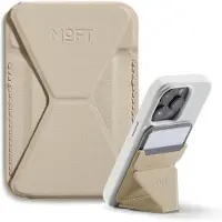 MOFT Magnetic Wallet Stand kompatibel med iPhone 16/15/14/13/12 Series Angle Justering & MagSafe Kompatible Movas Telefonstativ Earty Beige
