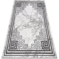 Rugsx Tæppe NOBLE moderne 1517 65 Ramme, Græsk, marmor - Strukturelle, to niveauer af fleece fløde / grå 180x270 cm