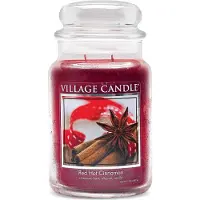 Village Candle Landsby lys r?d hot cinnamon stor glas apoteker krukke duftende stearinlys 21,25 oz 21 ounce