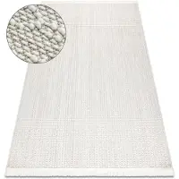 Rugsx Tæppe NANO EM52A Diamanter, løkke, fladvævet hvid 200x290 cm
