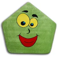 Rugsx Tæppe PAINT pentagon - 1553 grøn cirkel 100 cm