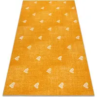 Rugsx Tæppe til børn HEARTS Jeans vasket, hjerter, børns - orange 100x250 cm