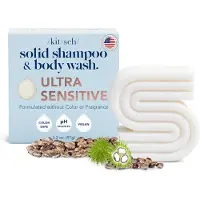 Kitsch 2-i-1 Shampoo Bar & Body Wash Bar til følsom hovedbund og hud fremstillet i amerikanske ultrafølsomme shampoo-barer til hår & krop vegansk