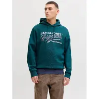 Jack & Jones Sweatshirt mørkeblå / petroleum / hvid