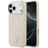 GUESS MagSafe-etui med trekantlogo til iPhone 17 Pro - Beige