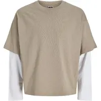 Jack & Jones Bluser & t-shirts 'JCOBIARRITZ' lysebrun / hvid
