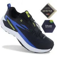 Salomon - Trail løbesko - Genesis GTX Black/Bluing/Acid Lime til Unisex - Størrelse 46 - Sort