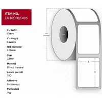 Capture - Polyester - permanent klæbemiddel - belagt - perforeret - hvid - 57 x 102 mm 8400 etikette(r) (12 rulle(r) x 700) etiketter (alternativ til: Zebra 800262-405)