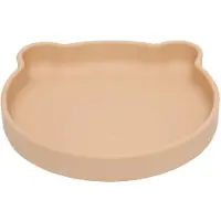 Petit Monkey Tallerken m. Sugekop - Silikone - Bear - Honey - - OneSize - Tallerken