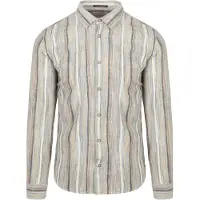 No-excess Stribet Skjorte Ferfarvet Beige måe