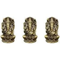 Semoic 3X Lord Ganesha Buddhist Statue Elephant God Sculptures Ganesha Figurines Brass Home Garden Buddha Decoration Model Gift