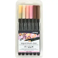 Lyra Aqua Brush Duo Brush -markører - Sæt med 6 vandbaserede børstepenne til kunstnere i alle aldre - Dobbelt tipmarkører til fine detaljer og br
