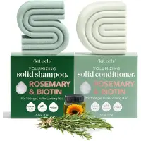Kitsch Rosemary & Biotin Shampoo og Conditioner S?t til h?rv?kst - Styrkende fortykkelse og volumengivende Shampoo og Conditioner Bar - Parabensu