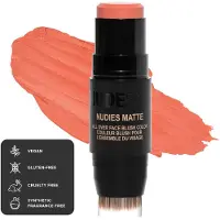 Nudestix NUDIES MATTE CREAM Blush Stick 3 -i -1 overalt ansigtsfarve - Blush Stick til kinder øjne og læber - fløde rødme til kinder m/blandebørs