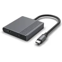 Gembird USB-C til HDMI- og DisplayPort-adapter / 4K 60Hz skærmadapter / sort USB-C-adapter til to skærme